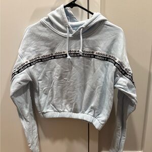Adidas Sky Blue Women's Hoodie with Logo Band
